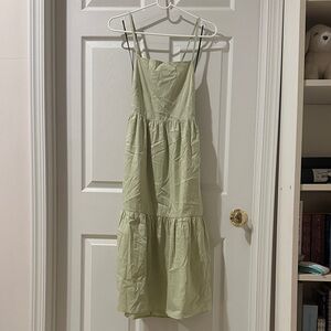 Forever 21 Sage Green Tiered Midi Dress
